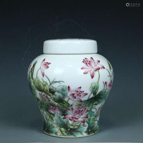 CHINESE FAMILLE-ROSE JAR DEPICTING 'BIRD AND FLOWER'...