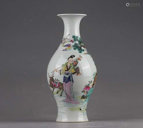 CHINESE FAMILLE-ROSE VASE DEPICTING 'FIGURE STORY', ...