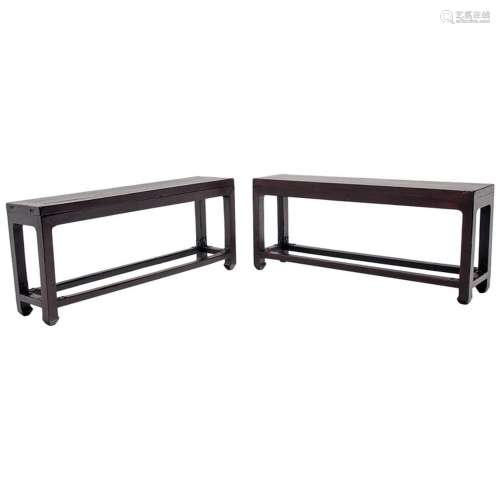 Pair of Chinese Iron Clad Benches, circa 1900