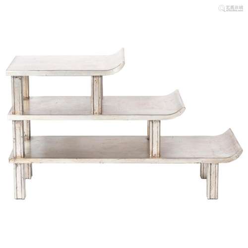 James Mont Silver Leaf Tiered Table