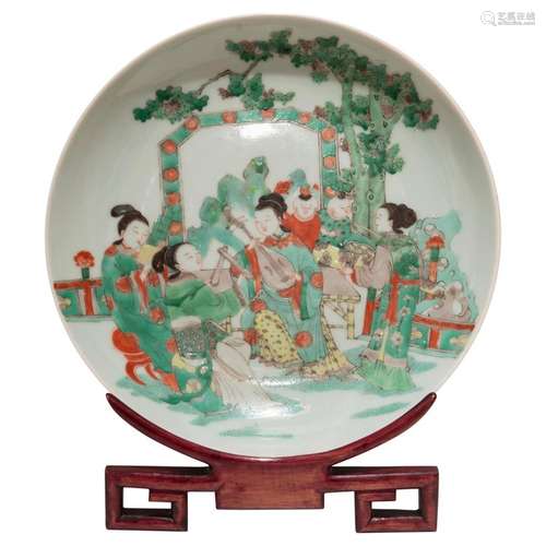 Chinese Famille-Verte Porcelain Dish