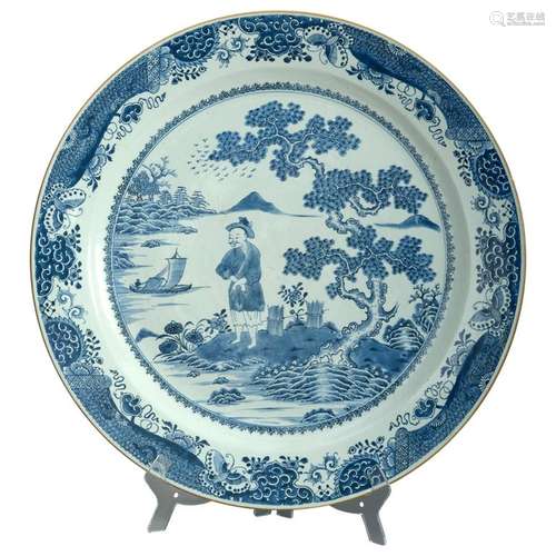 Large Scale 18th Century Chinese Export Blue & White Por...