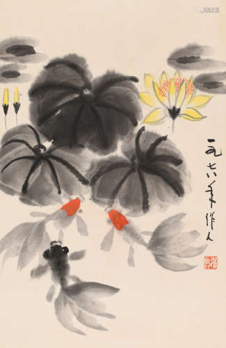 吴作人 (1908-1997) 荷趣图