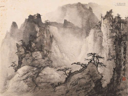 倪广升 (b.1957) 《山中秋景》