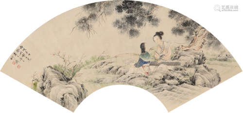 谢之光 (1900-1976) 抚琴图