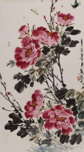 金默如 (b.1935) 蜜蜂牡丹