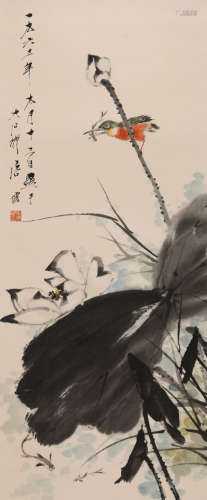 唐云 (1910-1993) 荷花小鸟