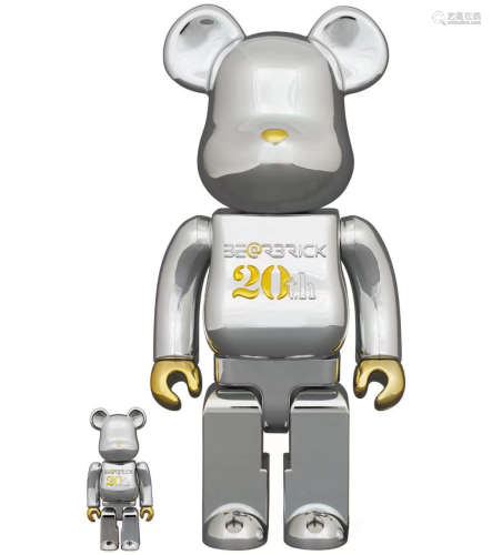 BE@RBRICK 20周年电镀银 400%＋100%