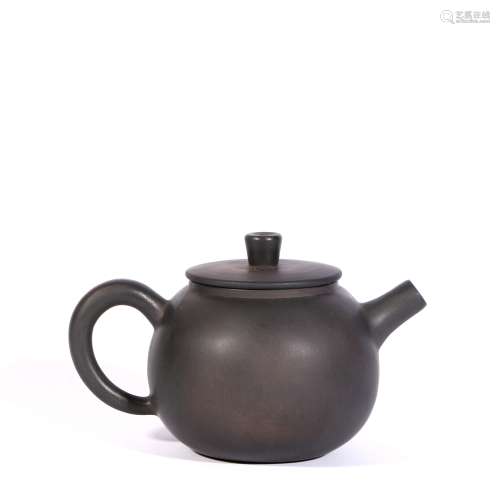建水紫陶素面茶壶