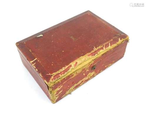 An Edward VII red leather covered despatch box with crowned ...