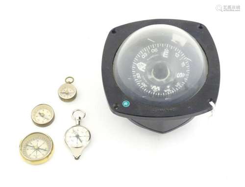 A 20thC boat compass by C. Plath, the reverse marked 'Ty...