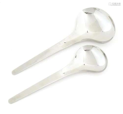 Two Danish Georg Jensen servers from the Bloom collection, m...