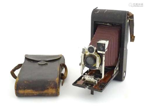 A cased early 20thC No. 3-A Folding Pocket Model B-4 Kodak c...