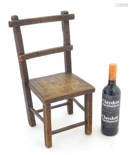 A 20thC small scratch built / vernacular mixed wood chair, t...