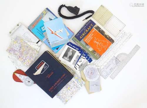 A quantity of civil aviation / flying equipment and ephemera...