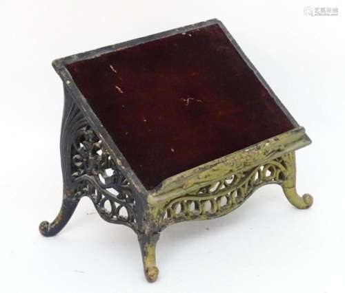 A mid / late 19thC bible / reading stand with an ebonised pi...