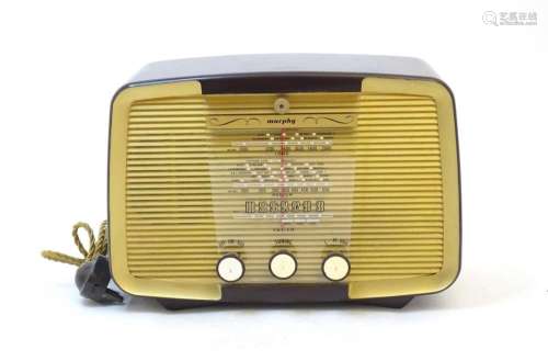 A vintage Murphy radio with a Bakelite case, serial number 4...