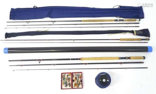 Fly Fishing : a Hardy Graphite De Luxe 10ft trout rod, toget...