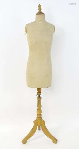 A 20thC dressmaker's / tailor's female mannequin, on...