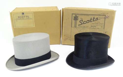 Vintage fashion / clothing: A vintage, brushed silk top hat ...