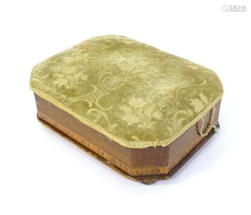 A late 19th / early 20thC footstool with canted upholstered ...