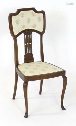 An Edwardian mahogany Nouveau style side chair, having an up...