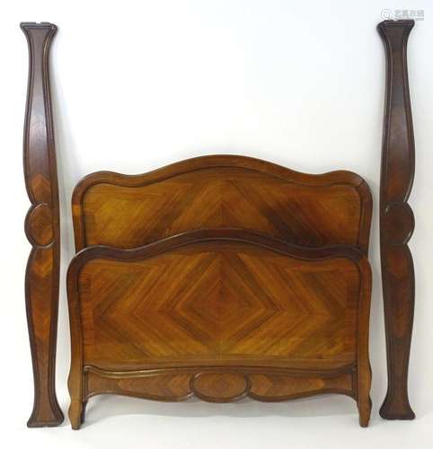 A late 19thC / early 20thC French rosewood bed. 78" lon...