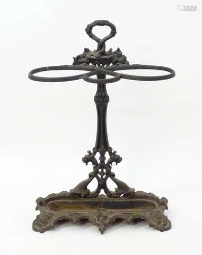 A late 19thC cast iron stick stand in the manner of Coalbroo...