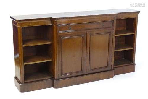 A Victorian breakfront sideboard with a single long drawer a...