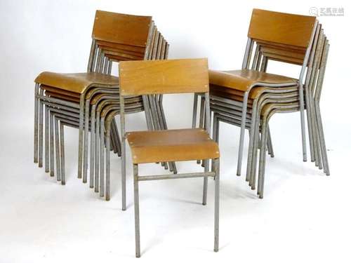 Vintage Retro, Mid Century: a set of twelve Remploy stacking...