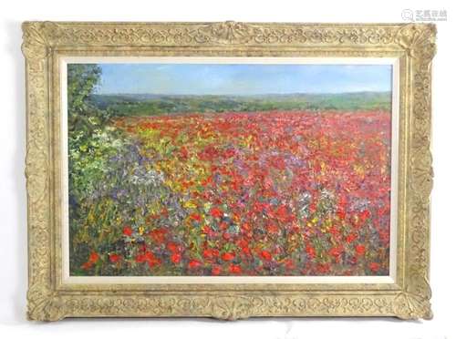 Michael J. Strang (1942-2021), Oil on board, Poppy Field, Wh...