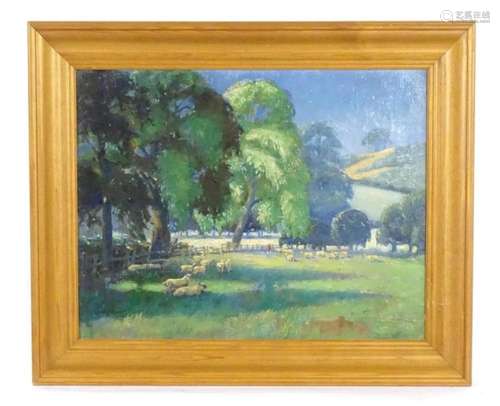 F. Cook, 20th century, Oil on canvas, An English pastoral la...