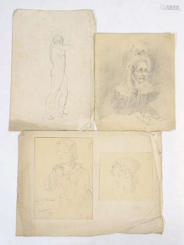 Sir George Hayter (1792-1871), Pencil on paper, A portrait s...