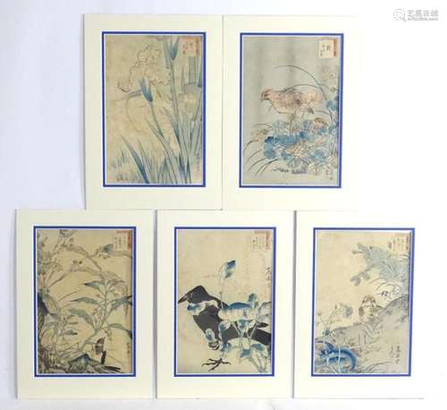 After Sugakudo Nakayama, Japanese School, Five woodblock pri...