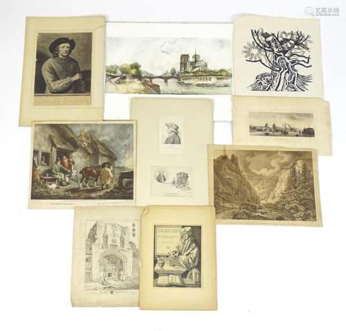 A quantity of assorted 19th century and later prints and eng...