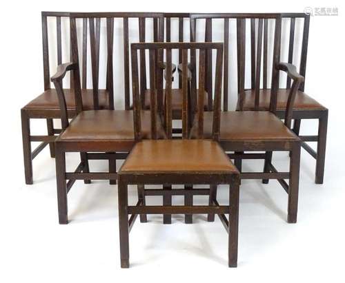 A set of six Gordon Russell designed oak chairs for the war ...