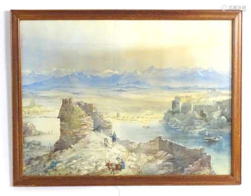 19th century, Watercolour, A North Indian mountain landscape...