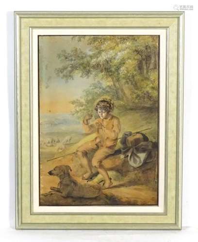 19th century, English School, Watercolour, A landscape scene...