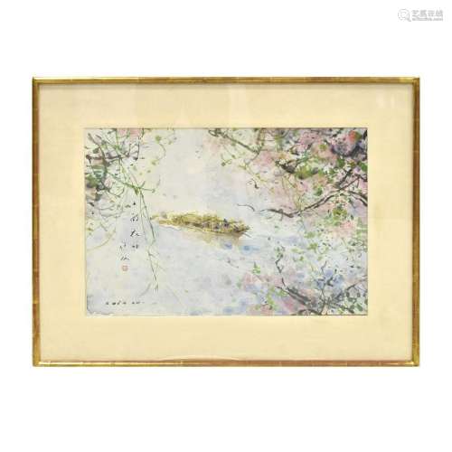 CHEN CHI SPRING TIME WATER COLOR, SIGNED & FRAMED