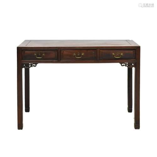 A CHINESE ROSEWOOD 3 DRAWERS DESK