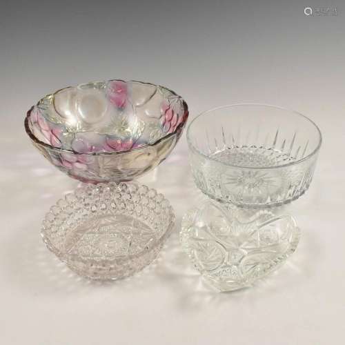 GLASS BOWL AND PLATE 4 PCS