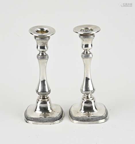 Pair of silver candlesticks