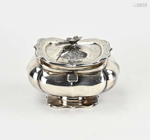 Silver tea caddy