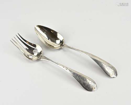 Silver salad servers