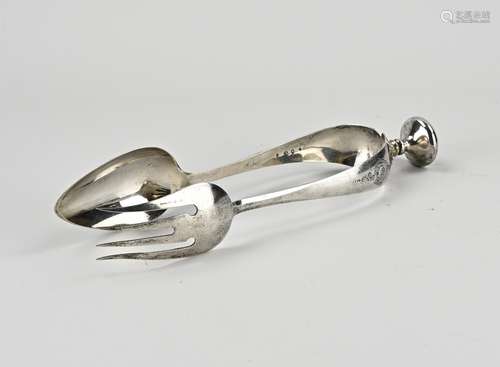 Silver salad tongs