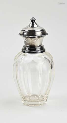 Crystal vial with silver