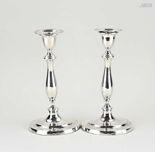 Two silver candlesticks