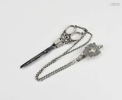 Silver scissors with skirt hook