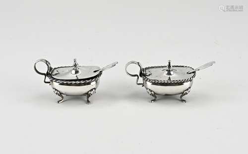 2 Silver spice trays