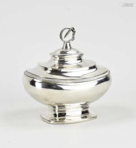 Silver tea caddy